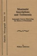 Tapa de Montanist inscriptions and testimonia