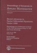 Tapa de Recent advances in partial differential equations, Venice 1996