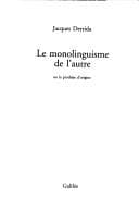 Tapa de Le monolinguisme de l'autre
