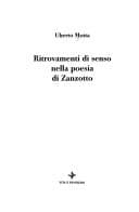 Tapa de Ritrovamenti di senso nella poesia di Zanzotto