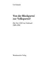 Tapa de Von der Blockpartei zur Volkspartei?