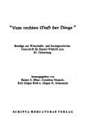Tapa de "Vom rechten Mass der Dinge"