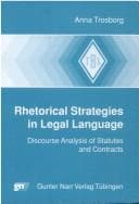 Tapa de Rhetorical strategies in legal language