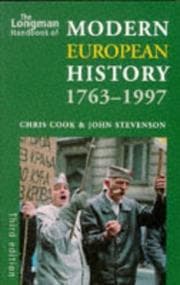 Tapa de The Longman Handbook of Modern European History, 1763-1997 (Longman Handbook to History)