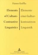 Tapa de Elements of culture-contrastive linguistics =