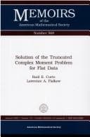 Tapa de Solution of the truncated complex moment problem for flat data