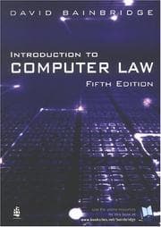 Tapa de Introduction to Computer Law