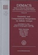 Tapa de Geometric and Computational Perspectives on Infinite Groups: Proceedings of a Joint Dimacs/Geometry Center Workshop, January 3-14 and March 17-20, ... MATHEMATICS AND THEORETICAL COMPUTER SCIENCE)