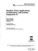 Tapa de Machine vision applications, architectures, and systems integration IV