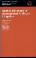 Tapa de Special defenses in international antitrust litigation