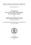 Tapa de Censimento dei codici dell'epistolario di Leonardo Bruni