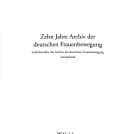 Tapa de Zehn Jahre Archiv der deutschen Frauenbewegung