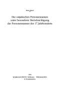 Tapa de Die ostjakischen Personennamen unter besonderer Berücksichtigung der Personennamen des 17. Jahrhunderts