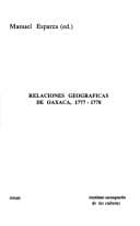 Tapa de Relaciones geográficas de Oaxaca, 1777-1778