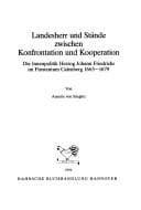 Tapa de Landesherr und Stände zwischen Konfrontation und Kooperation