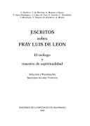 Tapa de Escritos sobre fray Luis de León