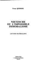 Tapa de Nietzsche, ou, L'impossible immoralisme