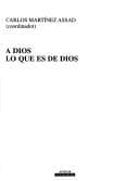 Tapa de A Dios lo que es de Dios