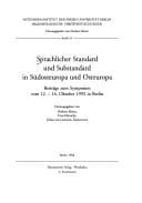 Tapa de Sprachlicher Standard und Substandard in Südosteuropa und Osteuropa