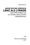 Tapa de Jakob Michael Reinhold Lenz als Lyriker