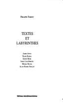 Tapa de Textes et labyrinthes