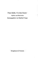 Tapa de Franz Kafka, "Vor dem Gesetz"