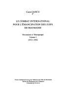 Tapa de Le combat international pour l'émancipation des juifs de Roumanie