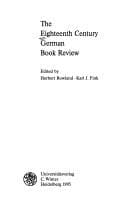 Tapa de The eighteenth century German book review