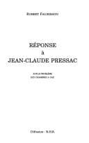 Tapa de Réponse à Jean-Claude Pressac