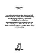 Tapa de Die Baltischen Sprachen und Literaturen und ihre Rolle bei der deutsch-litauischen Begegnung