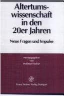 Tapa de Altertumswissenschaft in den 20er Jahren
