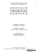 Tapa de Instructor's manual with test bank to accompany Essentials of criminal justice [by] Joseph J. Senna, Larry J. Siegel