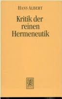 Tapa de Kritik der reinen Hermeneutik