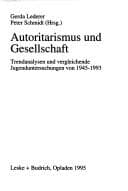 Tapa de Autoritarismus und Gesellschaft: Trendanalysen und vergleichende Jugenduntersuchungen von 1945–1993 (German Edition)