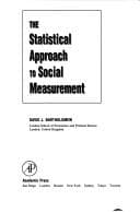 Tapa de The statistical approach to social measurement