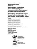 Tapa de Advances and applications in the metallography and characterization of materials and microelectronic components