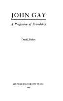 Tapa de John Gay, a profession of friendship
