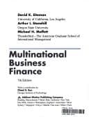 Tapa de Multinational business finance