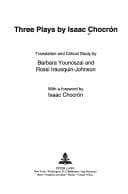 Tapa de Three plays by Isaac Chocrón