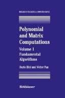 Tapa de Polynomial and matrix computations