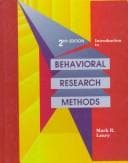 Tapa de Introduction to behavioral research methods
