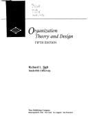Tapa de Organization theory and design