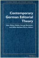 Tapa de Contemporary German editorial theory