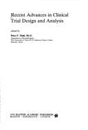 Tapa de Recent advances in clinical trial design and analysis