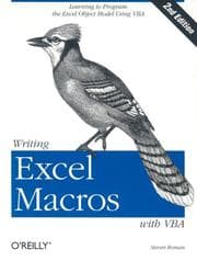 Tapa de Writing Excel Macros with VBA