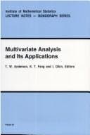 Tapa de Multivariate analysis and its applications
