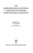Tapa de Die Siebenbürgisch-deutsche Literatur als Beispiel einer Regionalliteratur