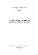 Tapa de Estudios sobre la derecha española contemporánea