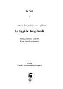 Tapa de Le Leggi dei Longobardi