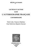 Tapa de Lecteur et lecture dans l'autobiographie franc̜aise contemporaine